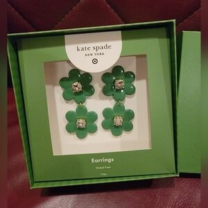 Kate Spade New York For Target Collection Green Flower Earrings